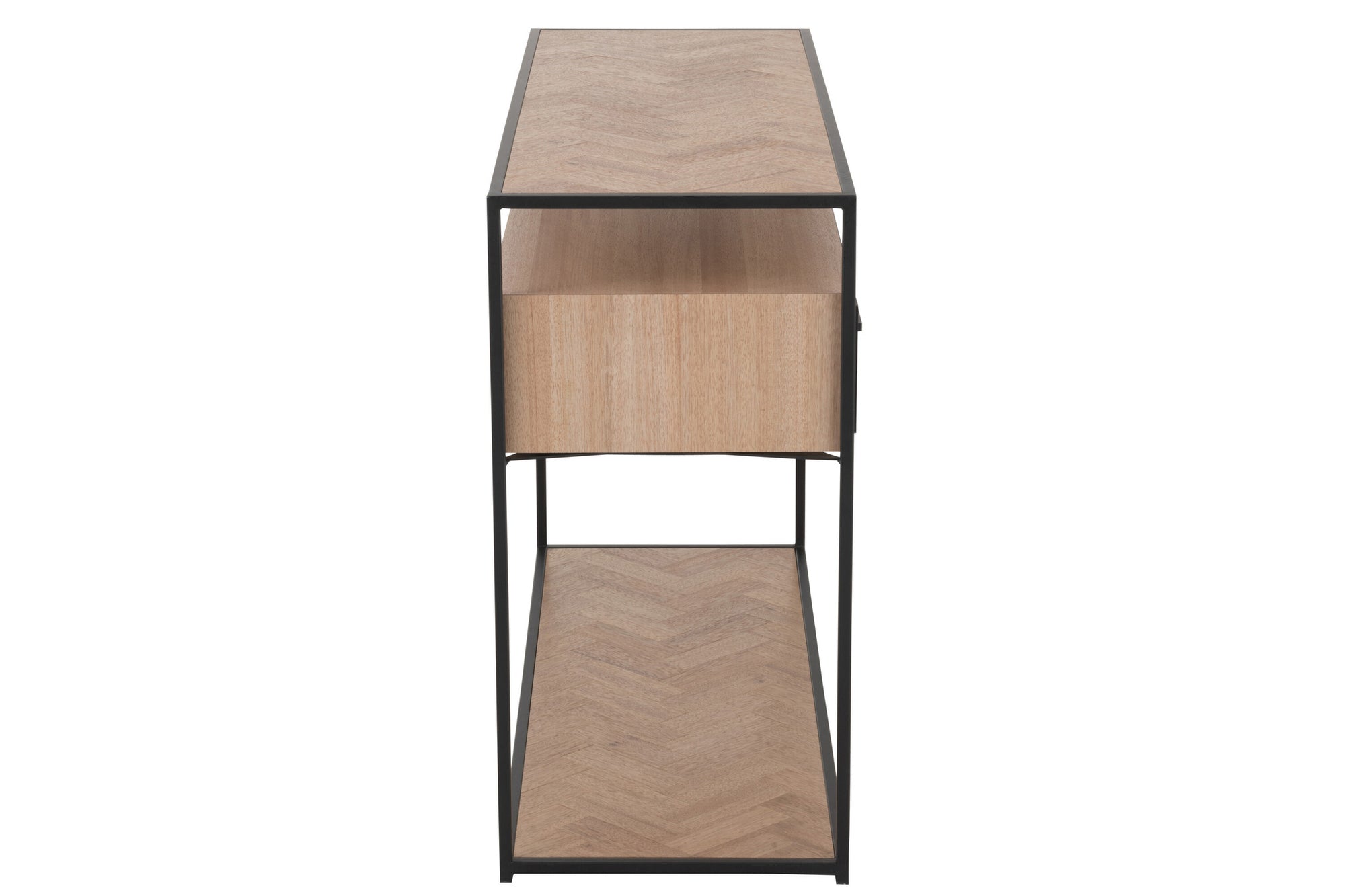 Console Zigzag 2 Laden Hout/Metaal Natuurlijk/Zwart
