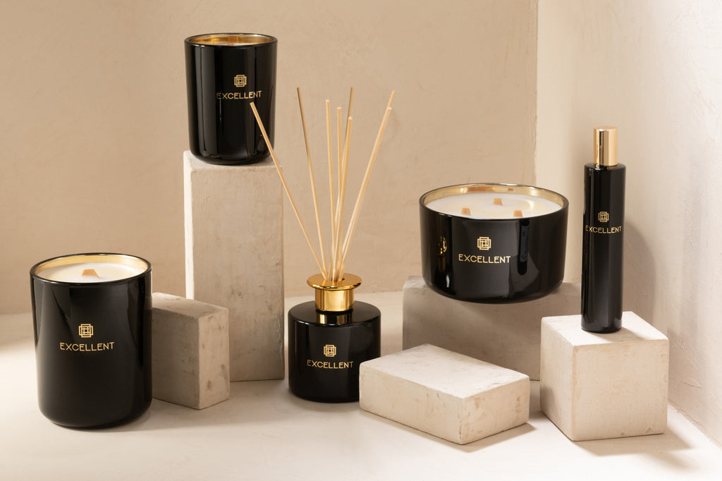 J-LINE GEUROLIE MET GEURSTOKJES EXCELLENT – SIBERIA FIR ZWART