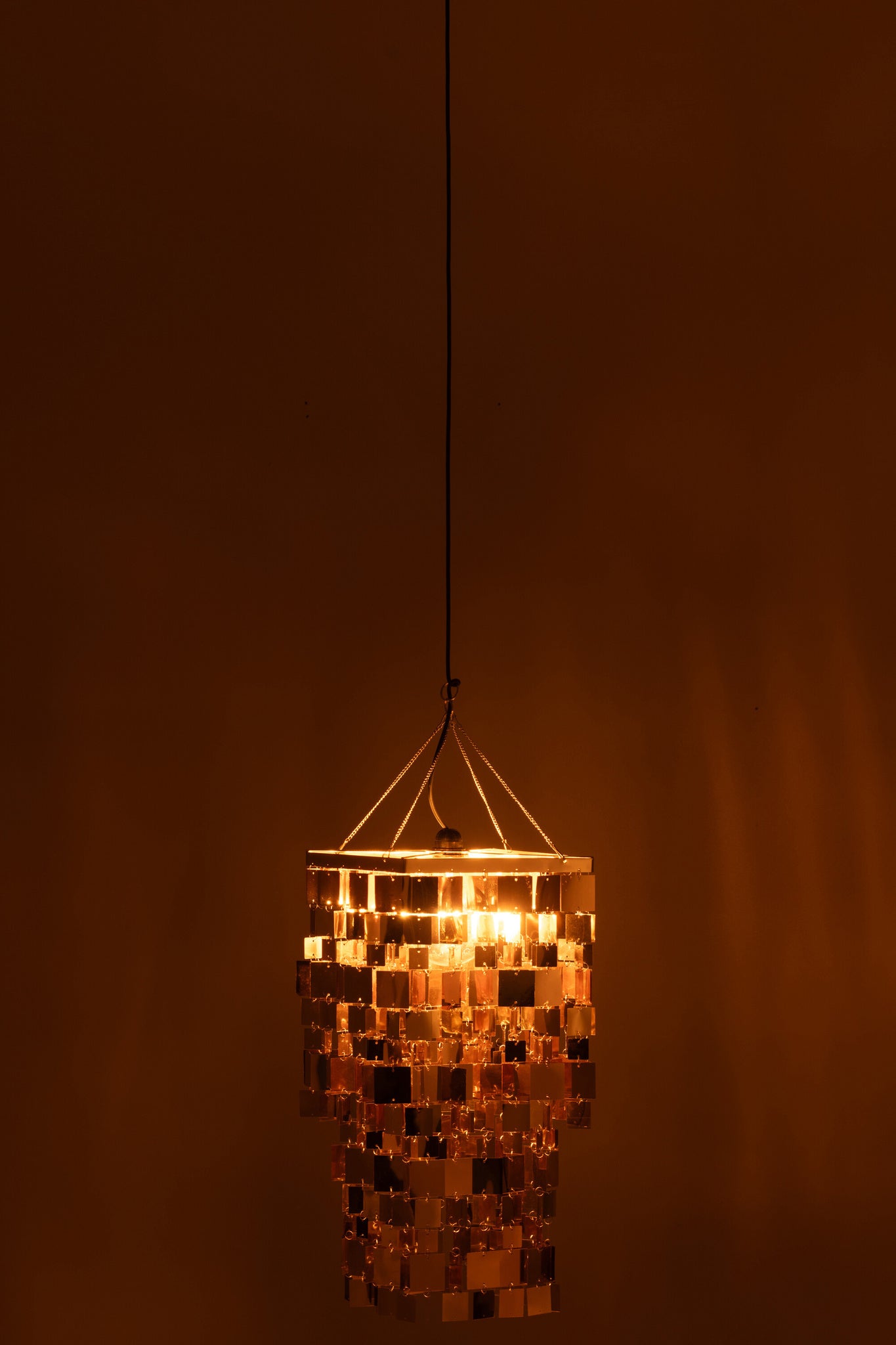 Vierkante kleine PVC-lampenkap voor kroonluchter, goudkleurig