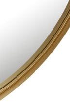 Ronde spiegel met hoge rand, metaal/glas, goud, groot