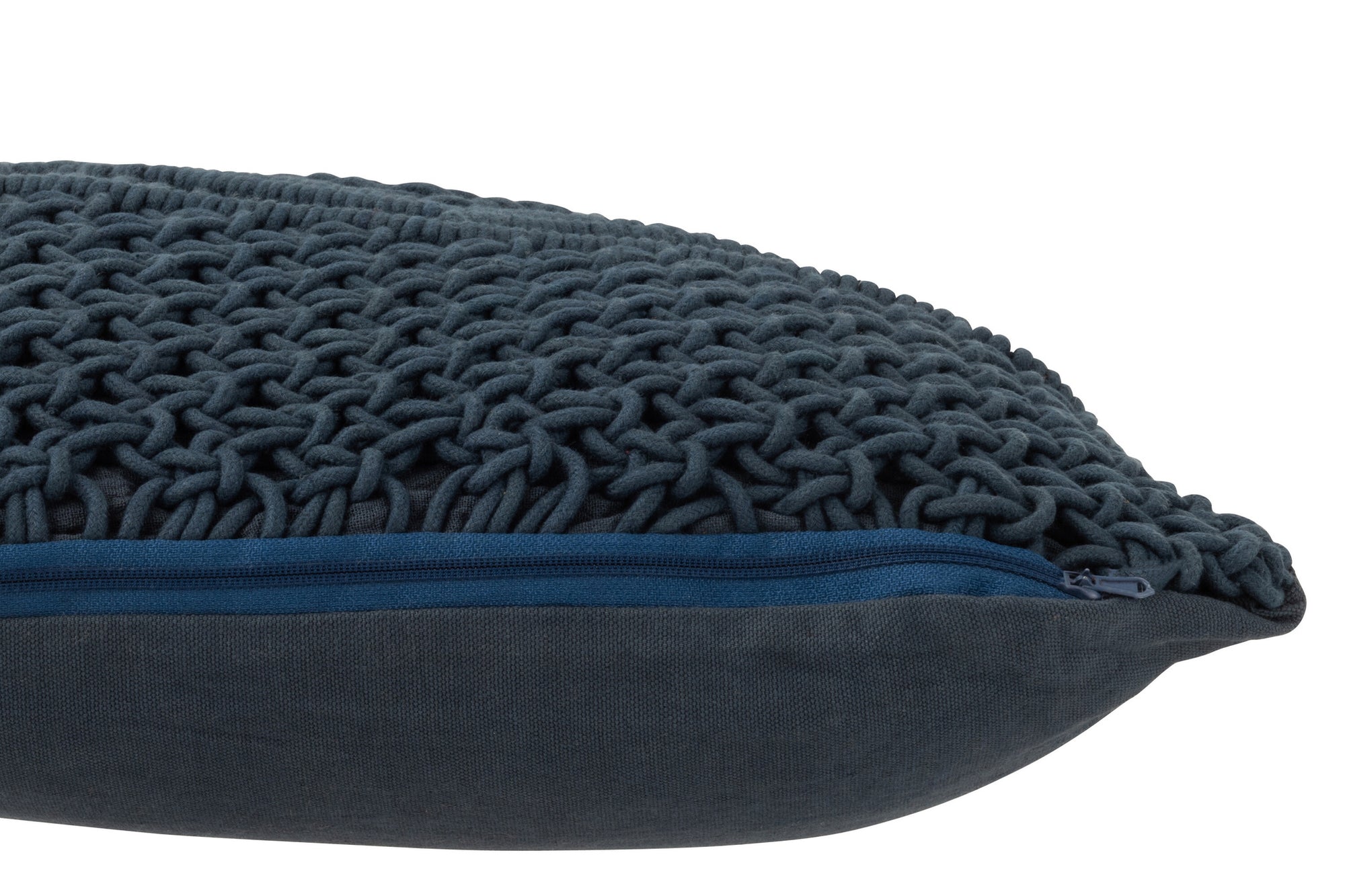 Kussen Macramé Vierkant Katoen Blauw