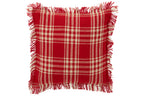 J-LINE KUSSEN GERUIT KATOEN KERST ROOD/WIT