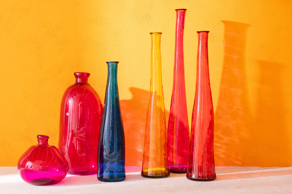 J-LINE VAAS BUBBLE GLAS FUCHSIA