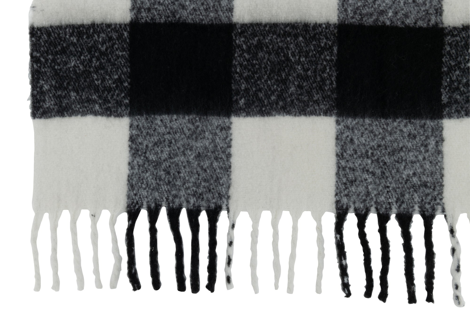 J-LINE PLAID TILES POLYESTER ZWART/WIT