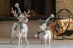  J-LINE ELAND SJAAL POLYESTER GEBROKEN WIT/GROEN GROOT