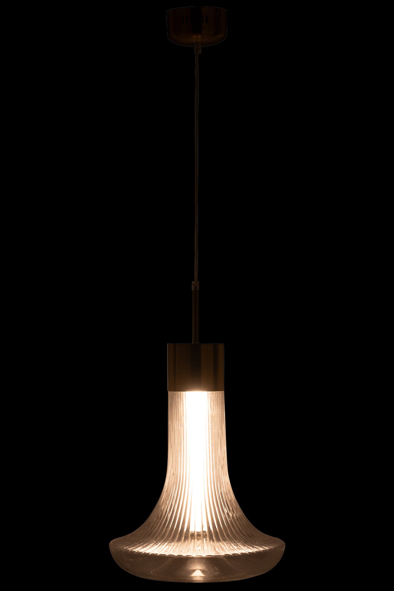 Hanglamp LED goud metaal/glas transparant