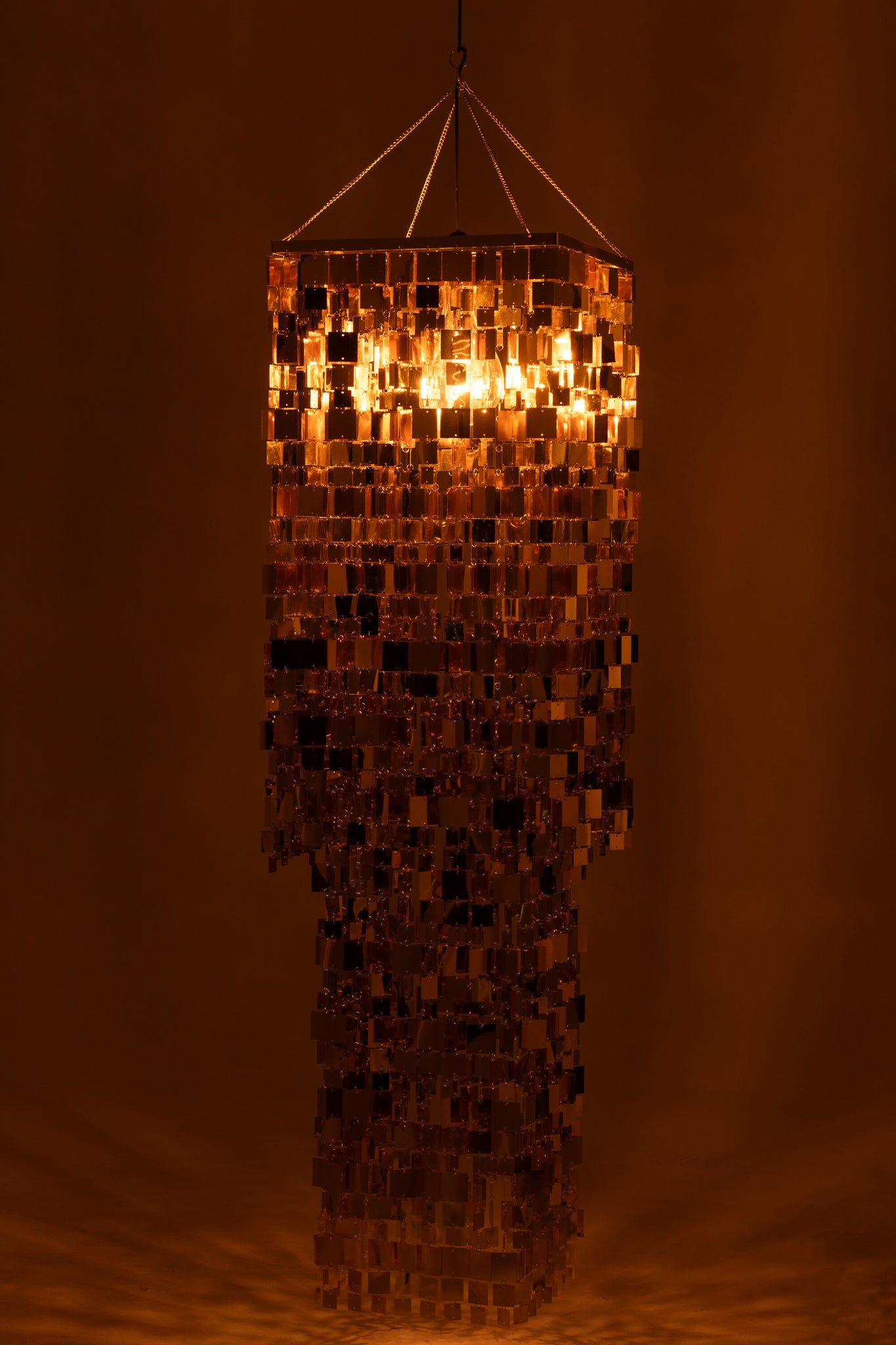 Grote vierkante goudkleurige PVC lampenkap voor kroonluchter