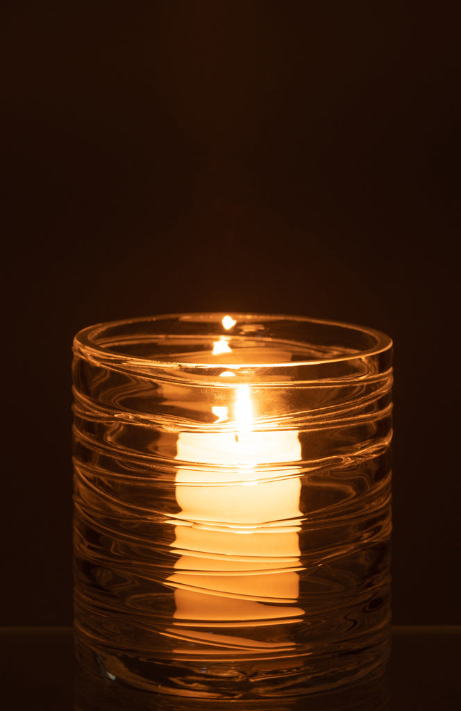 J-LINE HURRICANE STRIPES GLASS TRANSPARENT SMALL