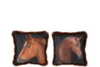 Kussen Paard Polyester Bruin Klein Assortiment Van 2