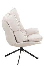Relax-stoel met kussen op frame, textiel/metaal, beige