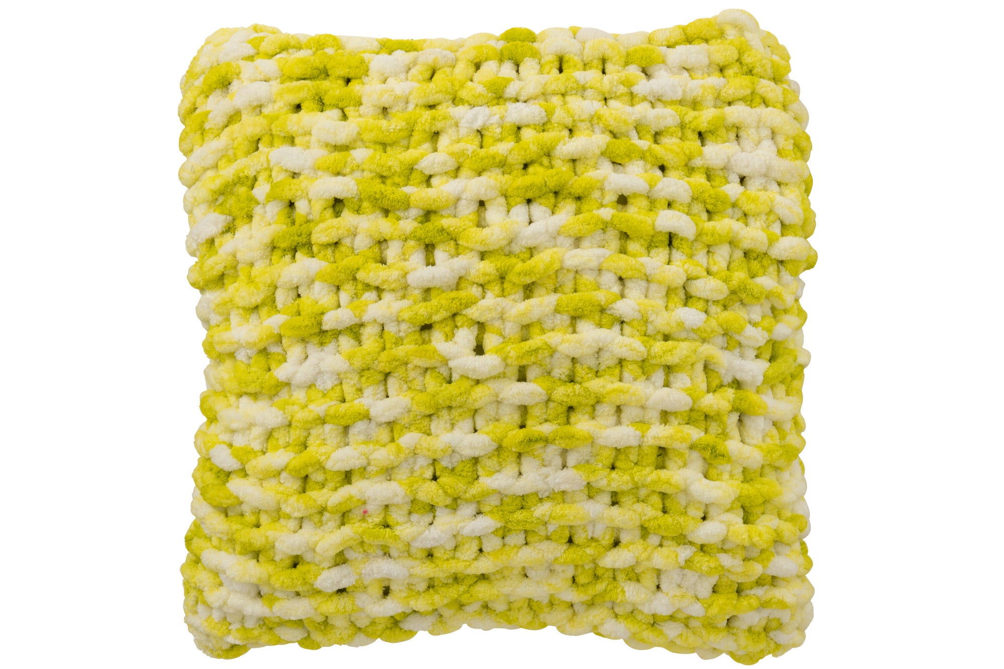 Kussen Gebreid Polyester Groen/Wit