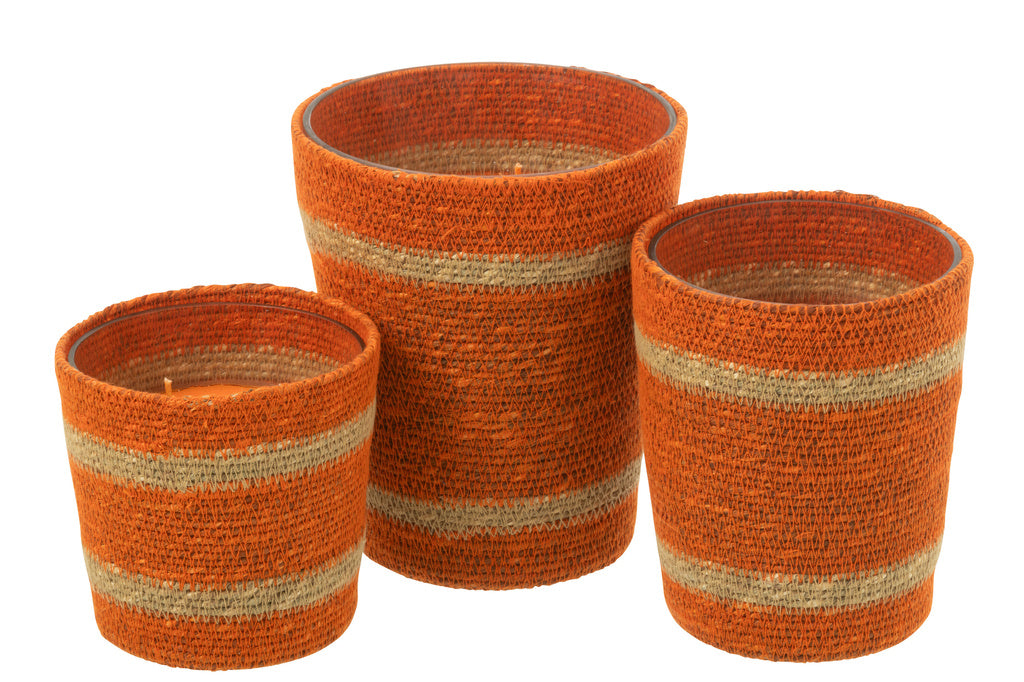 J-LINE GEURKAARS BASKET WAX – ORANJE LARGE 75H