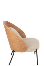 Loungestoel Lone Ply hout/metaal naturel/grijs