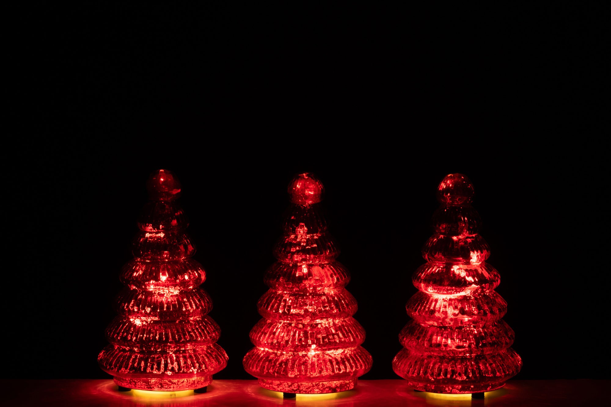 J-LINE DOOS VAN 3 BOOM LED-GERIBBELD GLAS KERST ROOD