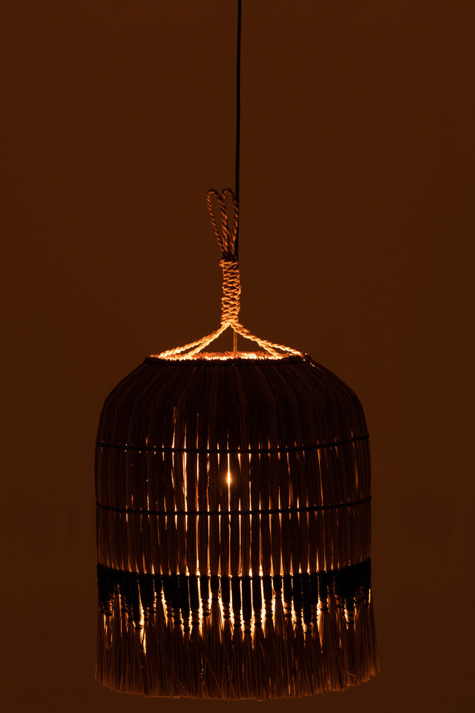 J-LINE HANGLAMP THREAD ZEEGRAS NATURAL/ZWART