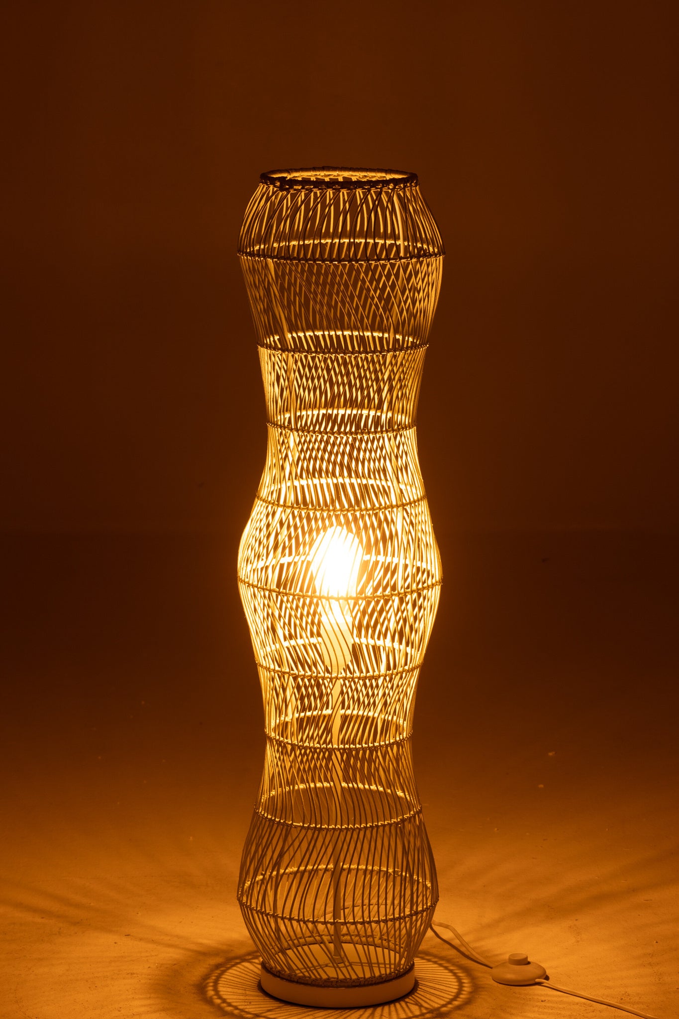 Vloerlamp rotan gevlochten metaal groen