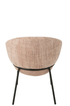 Eetkamerstoel Eetkamerstoel met ijzeren poten ijzer lichtroze/zwart