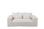Hoes voor stoel + 5 kussens Monaco bank linnen marshmallow wit