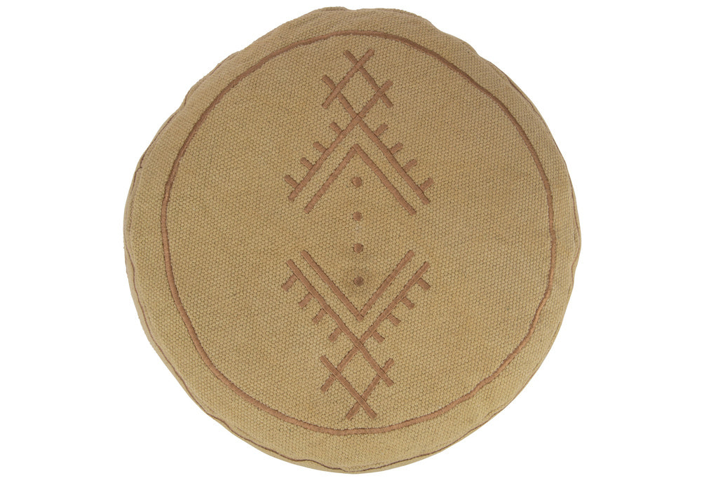 J-LINE POEF CYLINDER ETNISCHE PATRONEN KATOEN ZAND