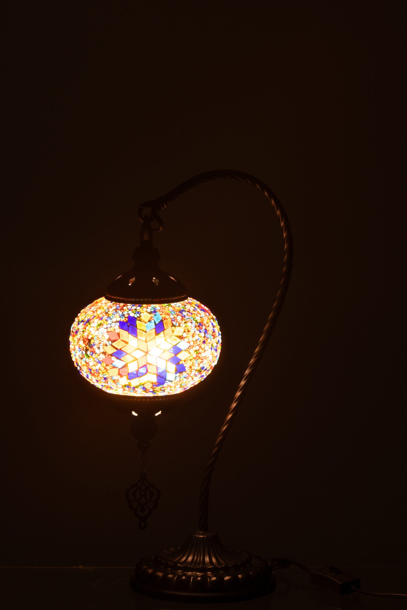 Tafellamp / Hanglamp Mozaïek Glas/Metaal Oranje