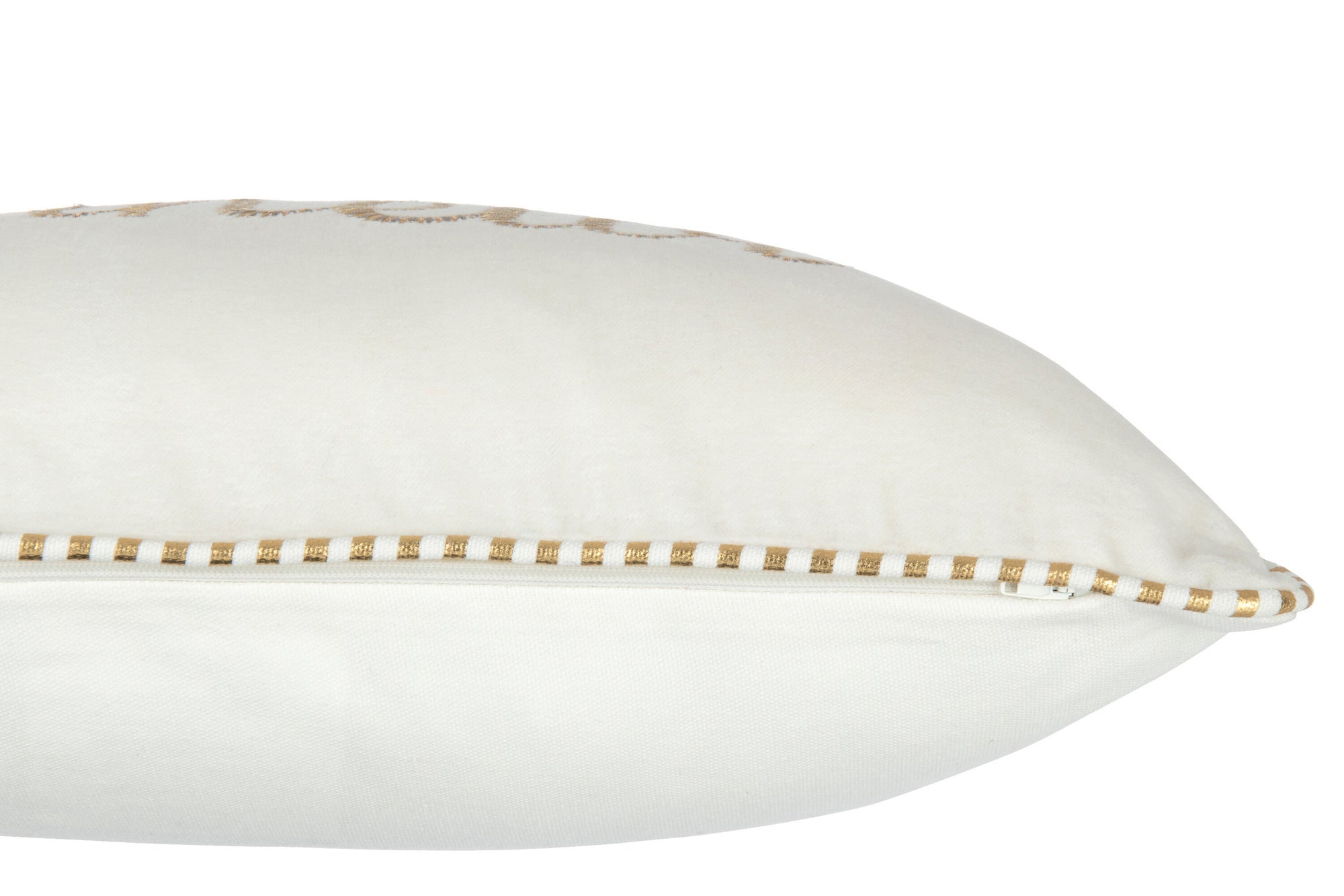 Kussen Bonheur Textiel Wit/Goud