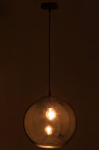 Lamp Bol Glas Spiegel Zilver Groot