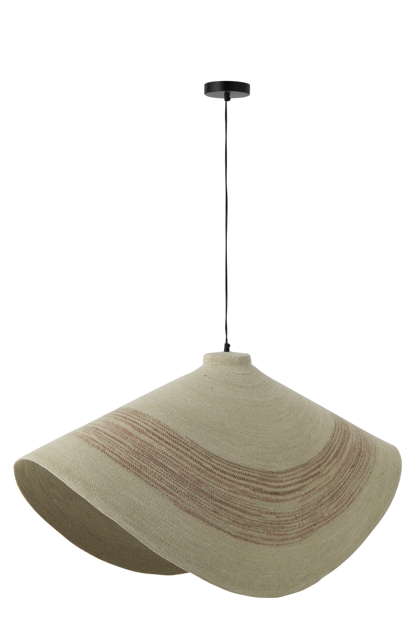 Plafondlamp gestreept zeegras naturel/donkeroranje