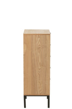 J-LINE KAST 5 LADEN MDF/METAAL NATUUR/ZWART