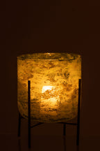 J-LINE WINDLICHT OP STANDAARD – GLAS/IJZER MARMER GROEN LARGE