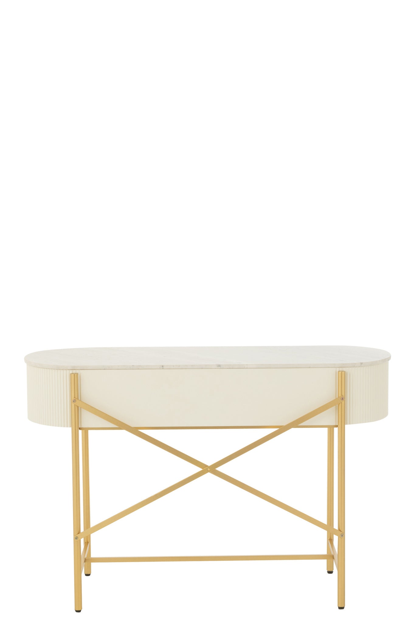 Console Mdf/Marmer/Metaal Wit/Goudkleurig