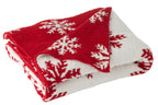 Dekentje Sneeuwvlokken Polyester Rood/Wit