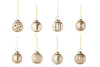 J-LINE DOOS VAN 40 KERSTBALLEN 8 PATRONEN GLAS GOUDKLEURIG
