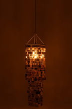 Lampenkap voor kroonluchter vierkant PVC goudkleurig middelgroot