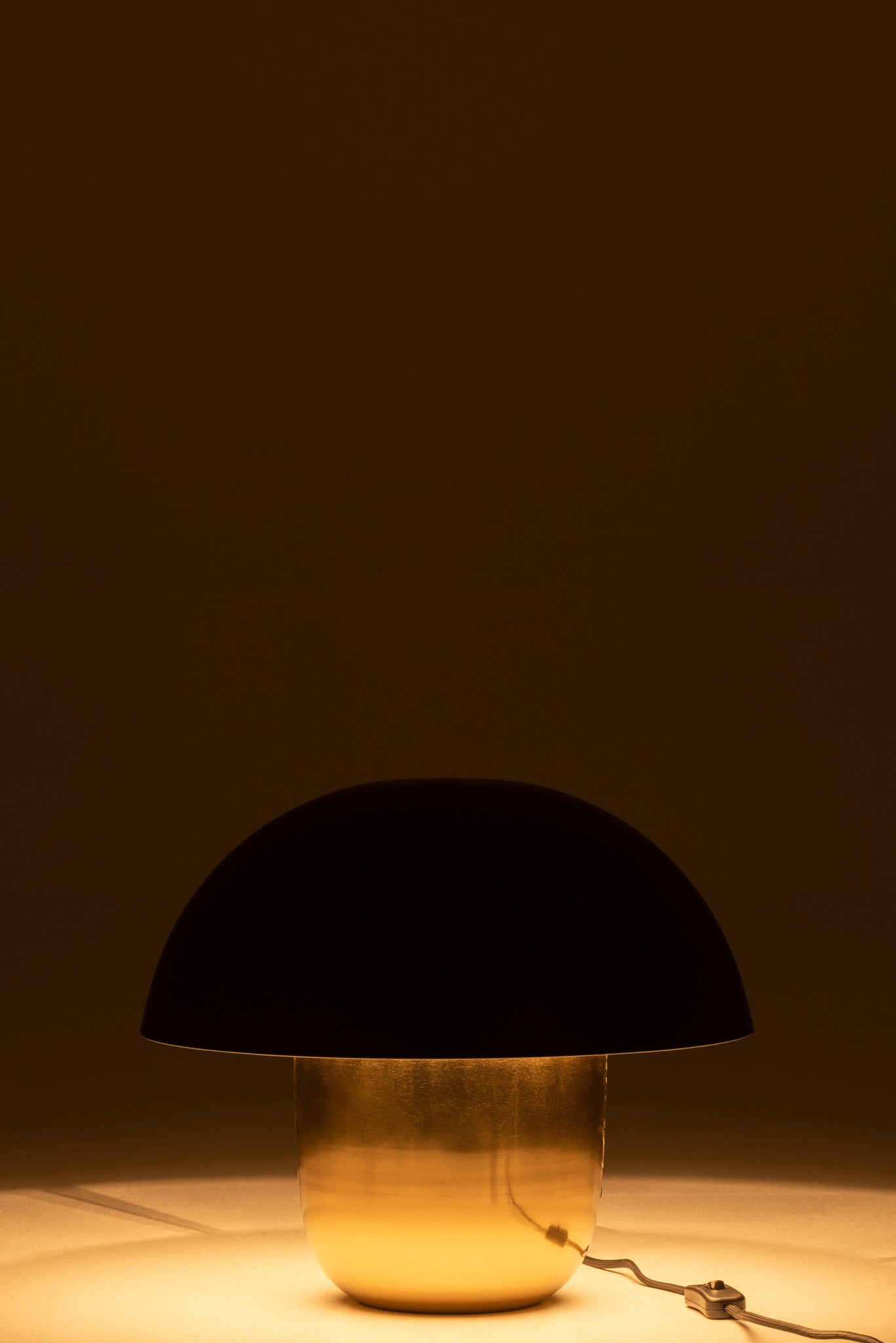 Paddestoellamp ijzer zwart/goud klein