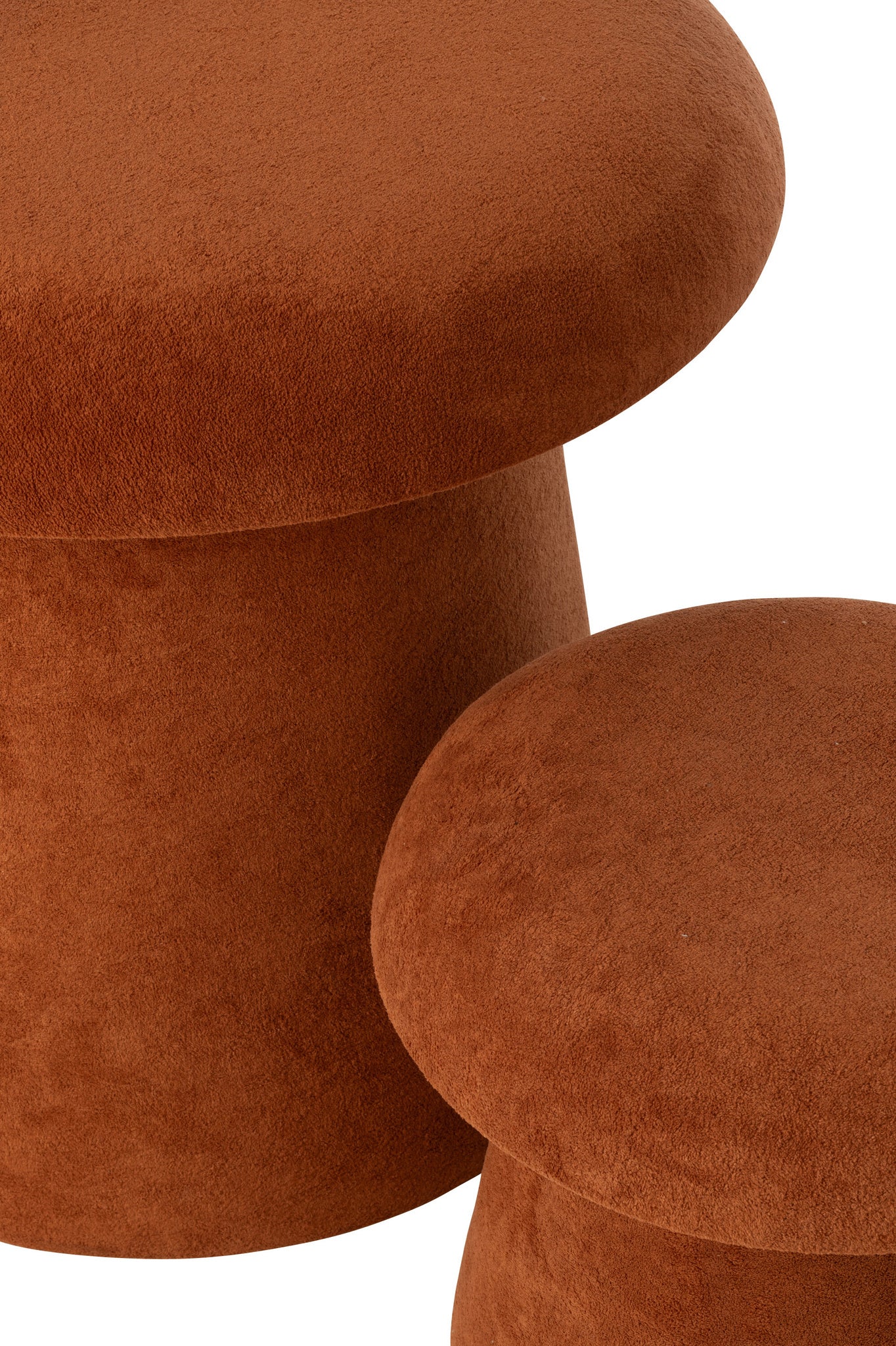 Set van 2 paddenstoelkrukjes MDF terracotta
