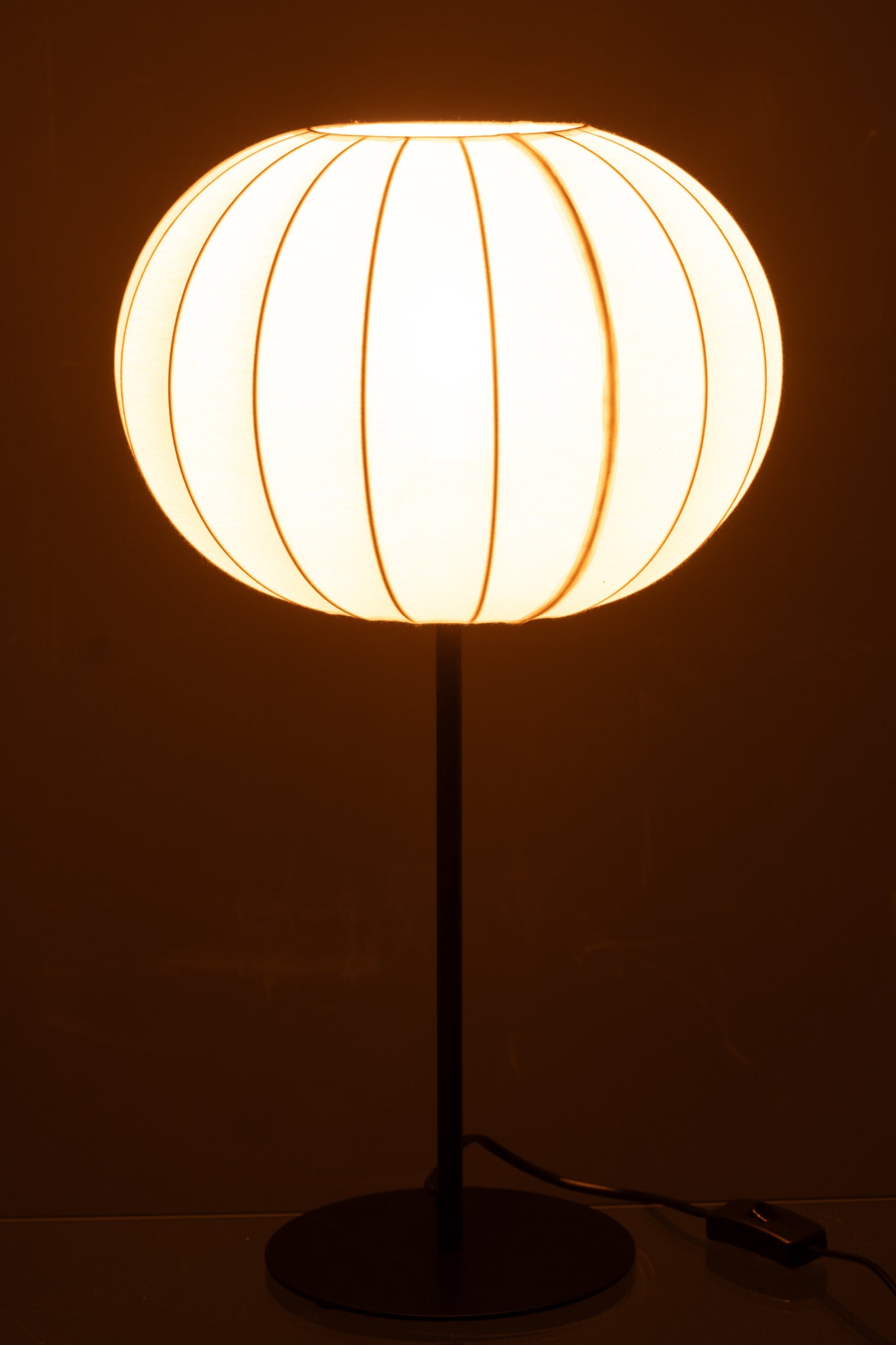 Tafellamp Lantaarn Metaal/Textiel Wit Groot