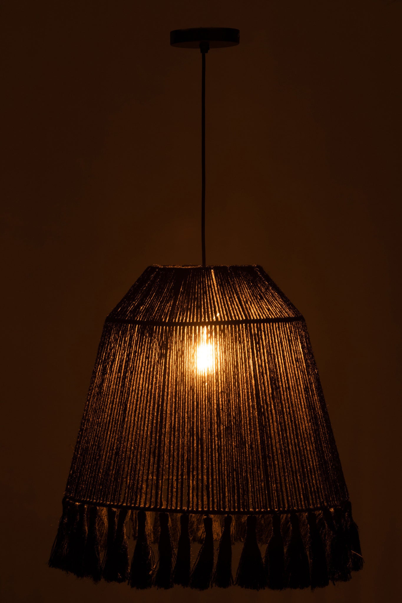 Hanglamp Celia Jute Zwart Groot