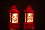 J-LINE WATER GLOBE LANTAARN KERSTMAN PLASTIC KERST ROOD ASSORTIMENT VAN 2