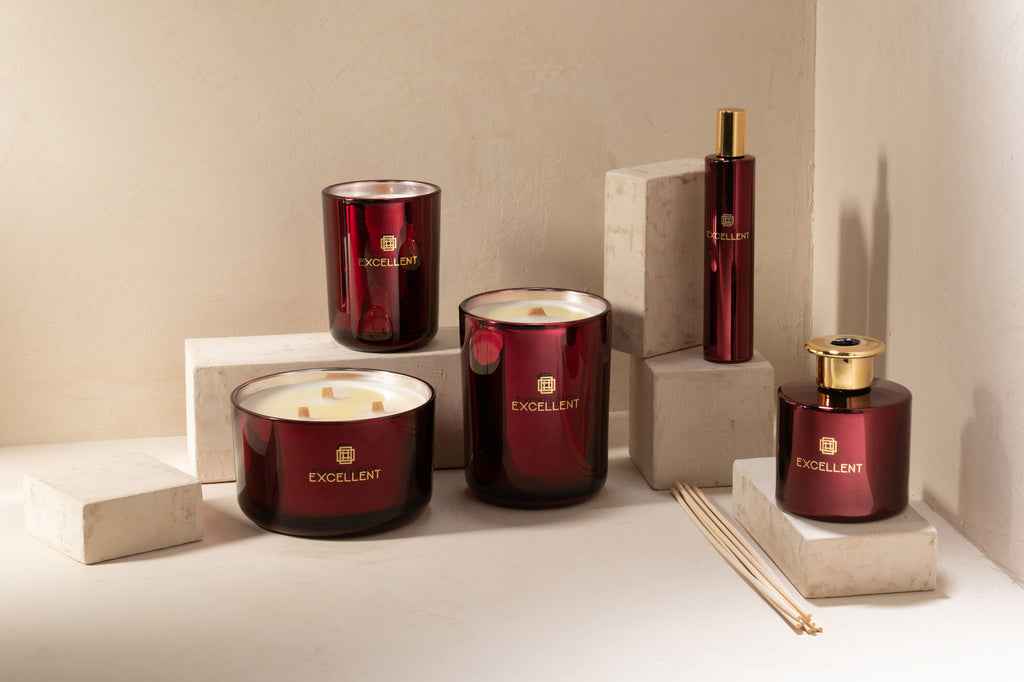 J-LINE GEUROLIE + GEURSTOKJES EXCELLENT ROSE CHAMPAGNE – WIJNROOD