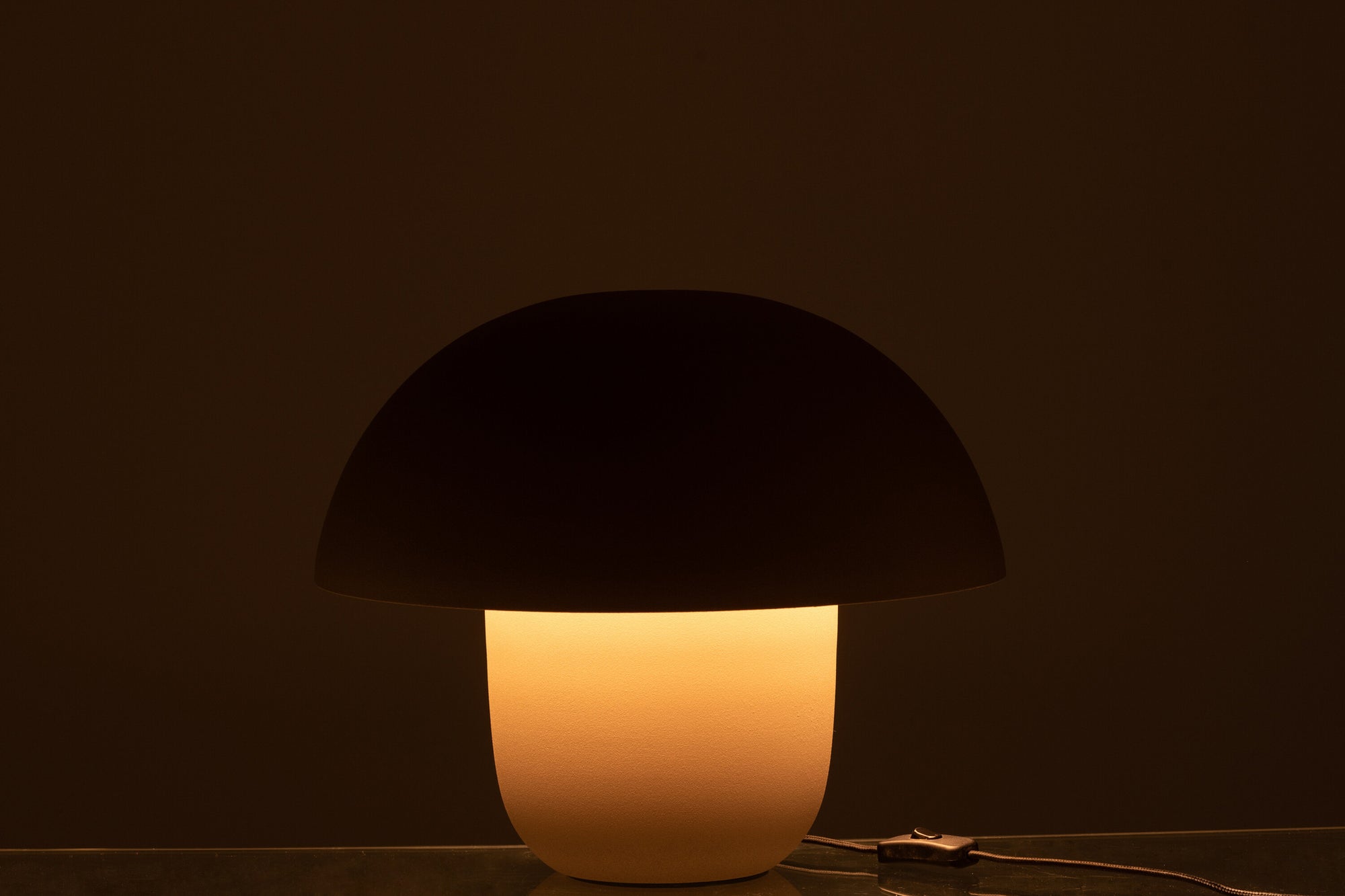 Ijzeren tafellamp taupe middelgroot