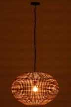 J-LINE HANGING LAMP RATTAN/METAL BROWN/BLACK LARGE