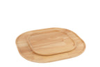 Decoratief dienblad van rubberhout natuurlijk groot