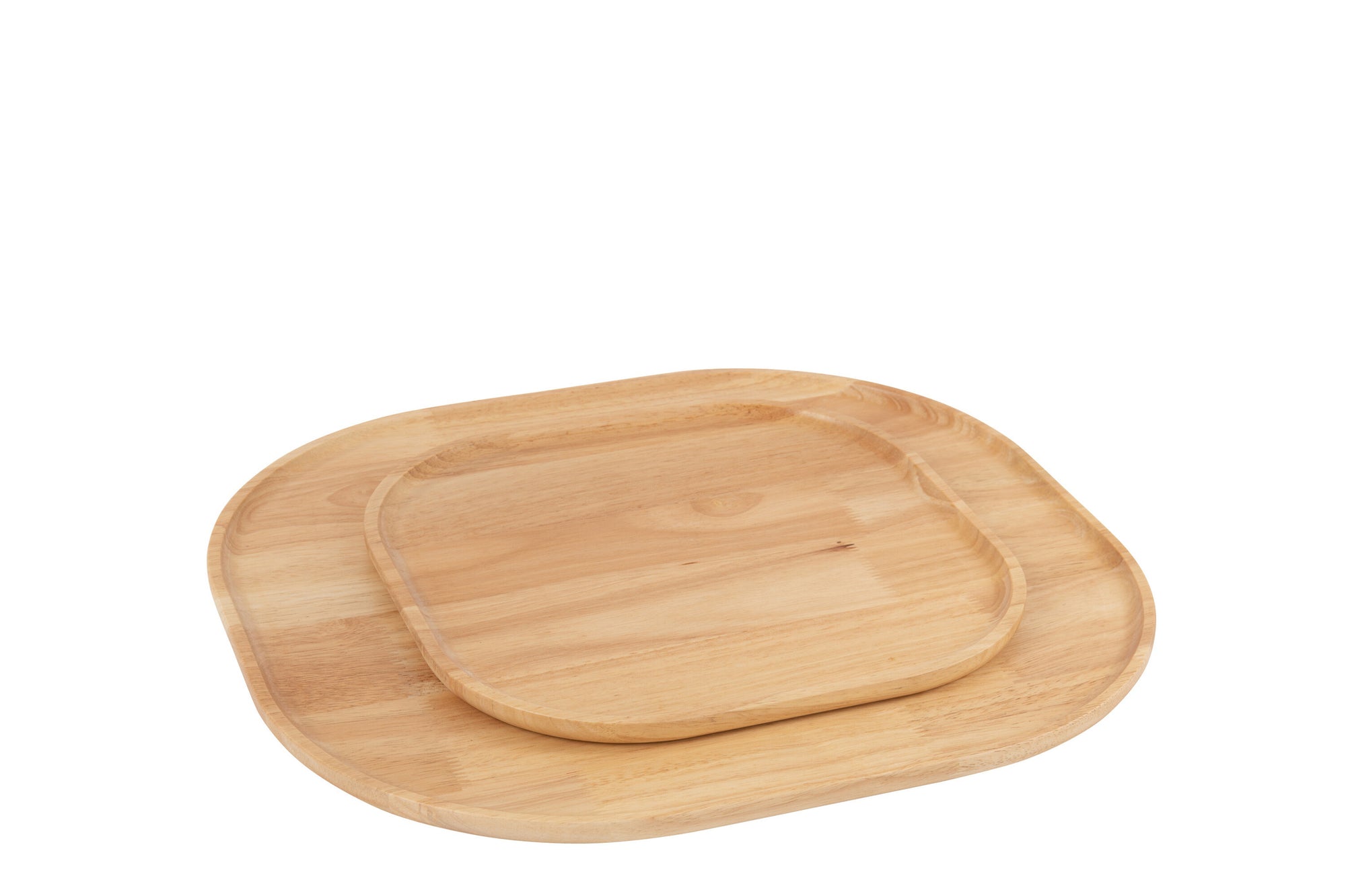 Decoratief dienblad van rubberhout natuurlijk groot