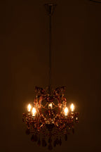 Antieke glazen kroonluchter plafondlamp bruin