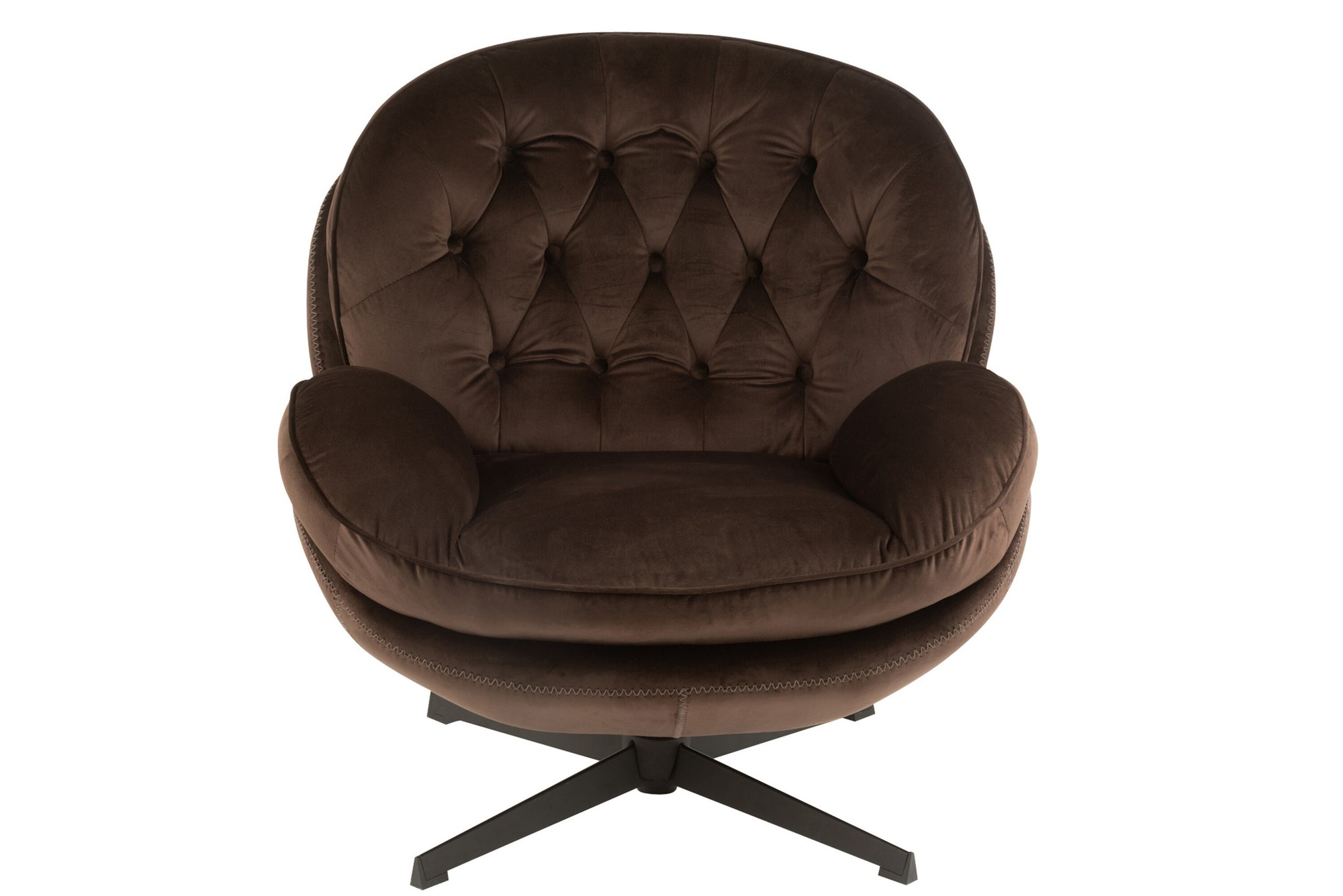 Relax Sofa+ voetenbank metaal/textiel donkerbruin