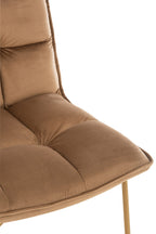 Loungefauteuil Lisa Metaal/Textiel Bruin