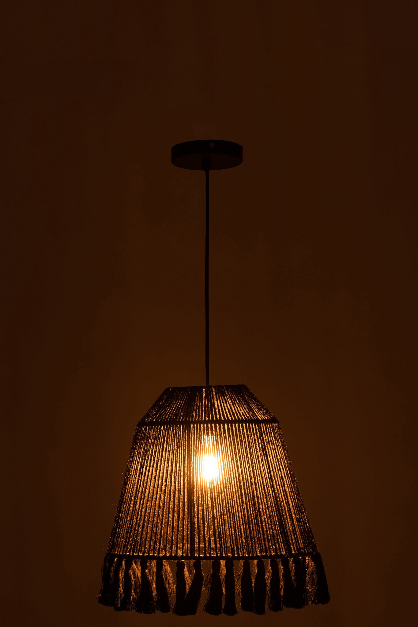 Hanglamp Celia jute zwart klein