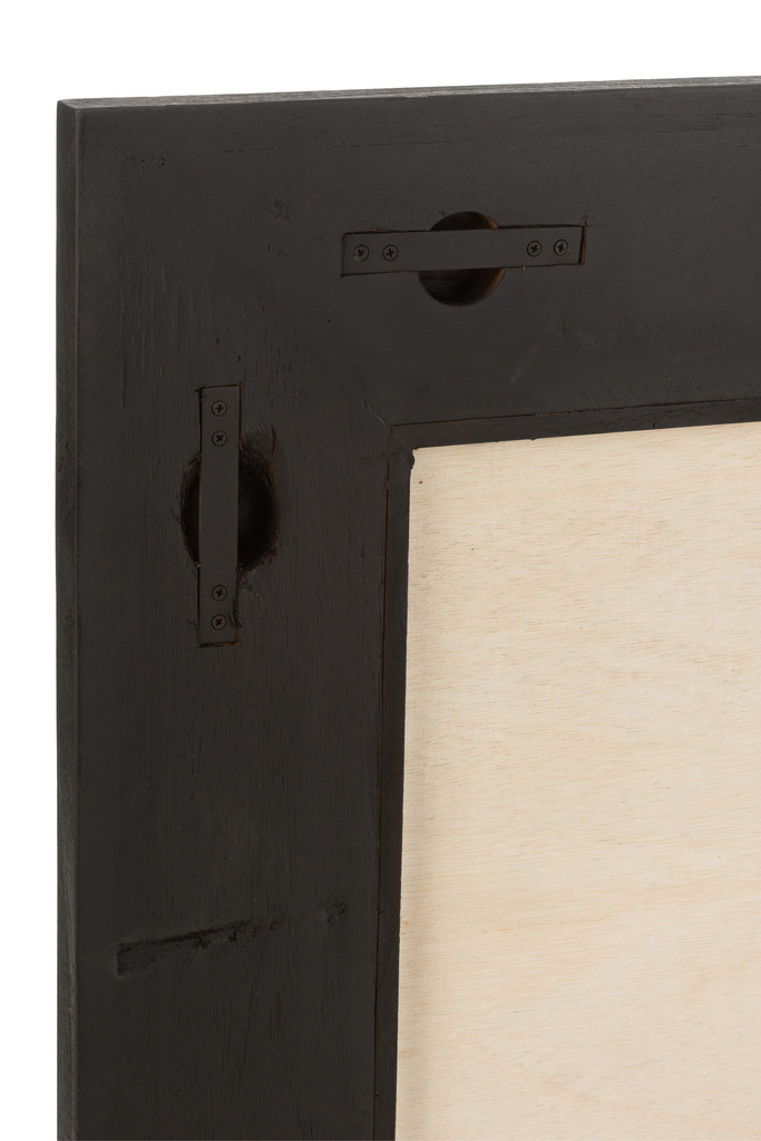 J-LINE SPIEGEL MOLLY EXOTISCH HOUT / ZWART ROTAN SMALL