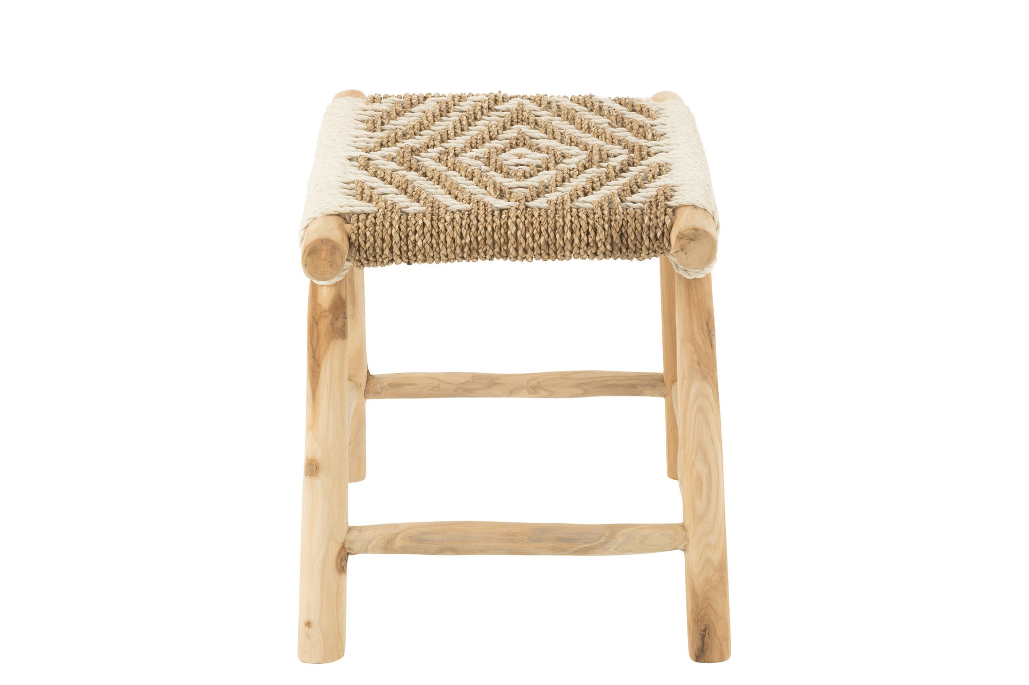 Kruk Waverly Teakhout/Zeegras Naturel/Wit