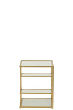 J-LINE BIJZETTAFEL IJZER/GLAS GOUDKLEURIG